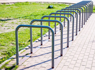 Fototapeta na wymiar parking space for bicycles