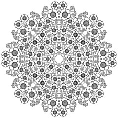Vector henna tatoo mandala. Mehndi style.
