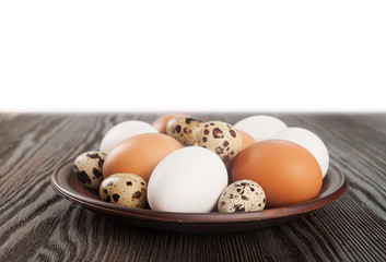 Quail and chicken eggs