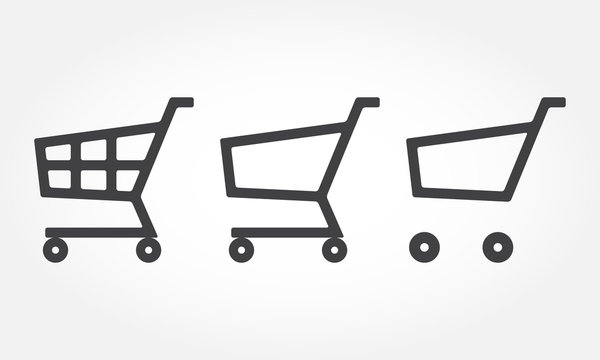 Shopping Cart icon set isolated on white background. Vector ilustration.
