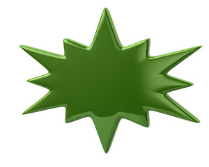 3d illustration of green bursting icon - obrazy, fototapety, plakaty