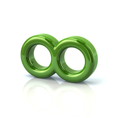 3d illustration of green infinity icon