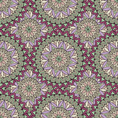 Abstract seamless pattern with circular ornament Swirl geometric background