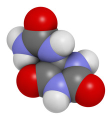Allantoin molecule. 3D rendering.  Often used in cosmetics.  