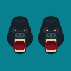 Gorilla Monkey Head Vector