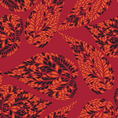 Abstract floral pattern Vector dot texture with patterned leaves