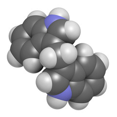 Diindolylmethane (3,3'-DIM, DIM) molecule. 3D rendering.  