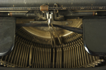 retro vintage typewriter. Close up. 