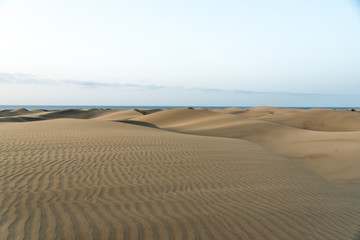 Desert with sand dunes in Gran Canaria, Spain