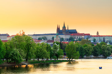 Prague, the Castle and St. Vitus Cathedral. Czech Republic