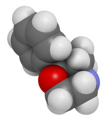 Phenmetrazine stimulant drug molecule (amphetamine class). 
