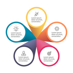 Infographic element with petals