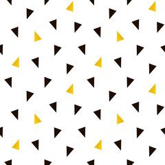 Trendy black and gold triangle seamless pattern background.