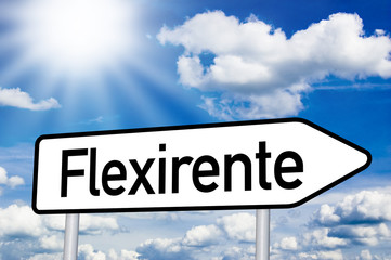 Obraz premium Schild mit Wegweiser und Flexirente