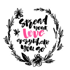 Love and charity concept hand lettering motivation poster.