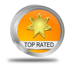 Top Rated Button - 3D illustration