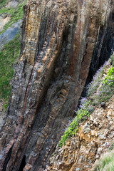 Vertical rock formation near Bude