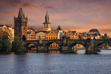 Fototapeta na wymiar Prague Charles bridge, Czech Republic