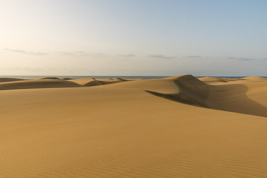 Desert with sand dunes in Gran Canaria, Spain