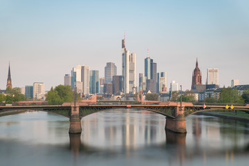View of the skyline of Frankfurt, Germany in morning