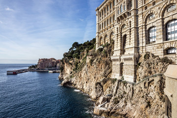 Fototapeta na wymiar Monaco and Monte Carlo principality. Sea view, Oceanographic mus