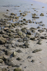 Fototapeta na wymiar stone and sand in day view