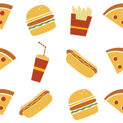 seamless fastfood restaurant theme pattern