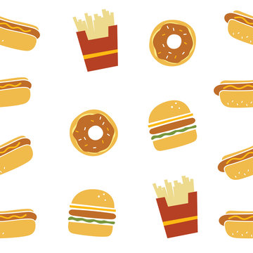 seamless fastfood restaurant theme pattern
