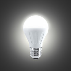 LED light bulb on a dark bakground (3d render)