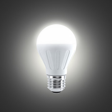 LED light bulb on a dark bakground (3d render)
