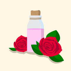 vector illustration of essential oil of rose