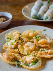 Küchenrückwand glas motiv Vietnamese food, Banh Khot with shrimps © Thor Jorgen Udvang