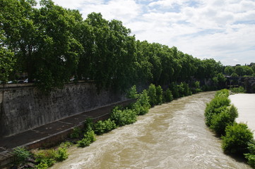 Reißender Tiber in Rom