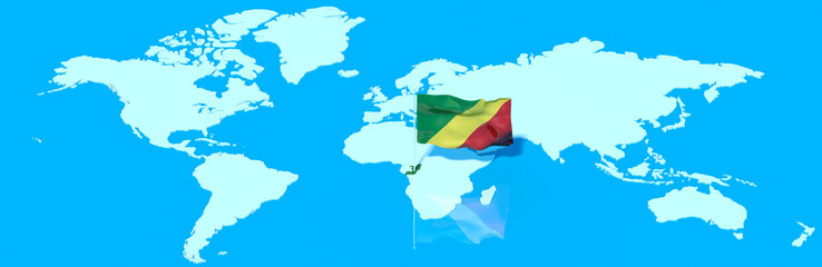 Pianeta Terra 3D con bandiera al vento Congo