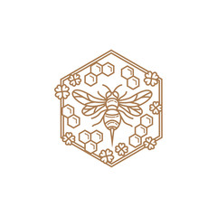 Naklejka premium bee line logo vector