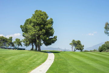 Golf course lanscape and pathway