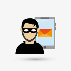Security system design. protection icon.  isolated illustration