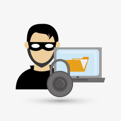 Security system design. protection icon.  isolated illustration