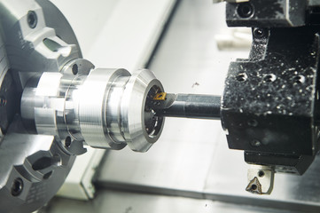 cutting tool counterboring a hole at metal working