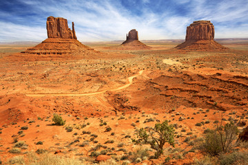 panoramic view of the monument valley, usa