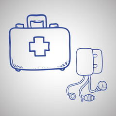 Medical care design. sketch  icon. Flat illustration