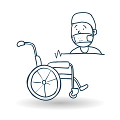 Medical care design. health care icon. sketch illustration