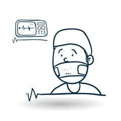 Medical care design. health care icon. sketch illustration