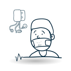 Medical care design. health care icon. sketch illustration