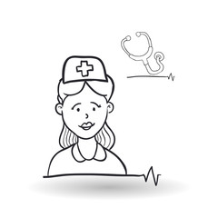 Medical care design. health care icon. sketch illustration