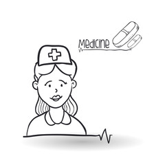 Medical care design. health care icon. sketch illustration