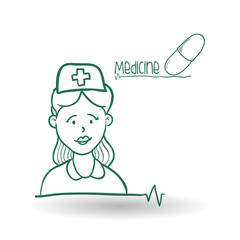 Medical care design. health care icon. sketch illustration