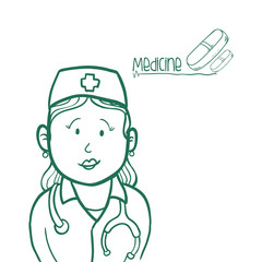 medical care design. nurse icon. flat illustration