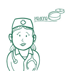 medical care design. nurse icon. flat illustration