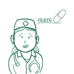 medical care design. nurse icon. flat illustration